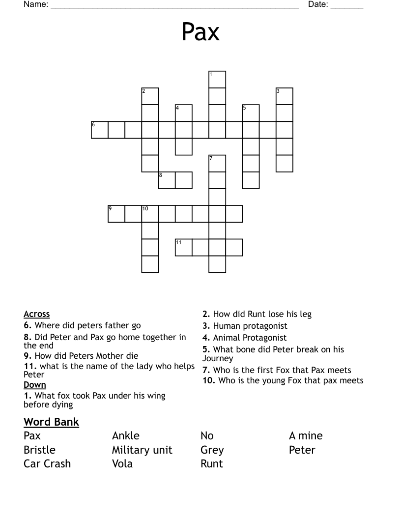 Pax Crossword