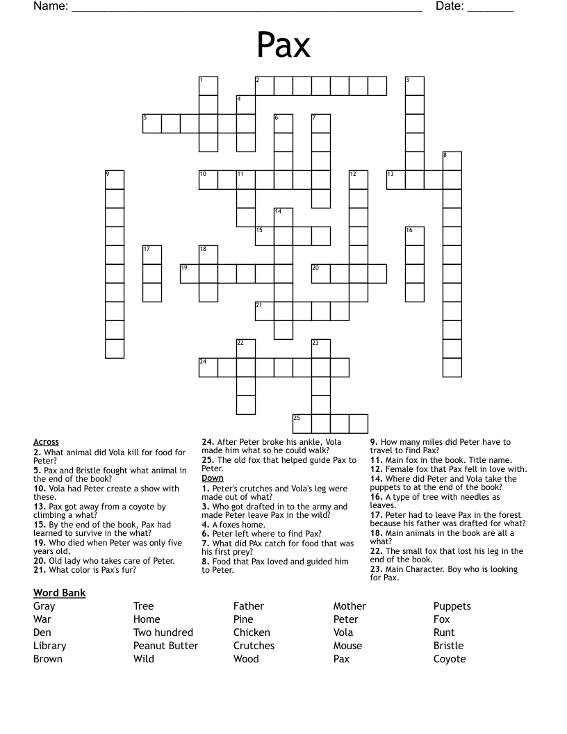 Pax Crossword