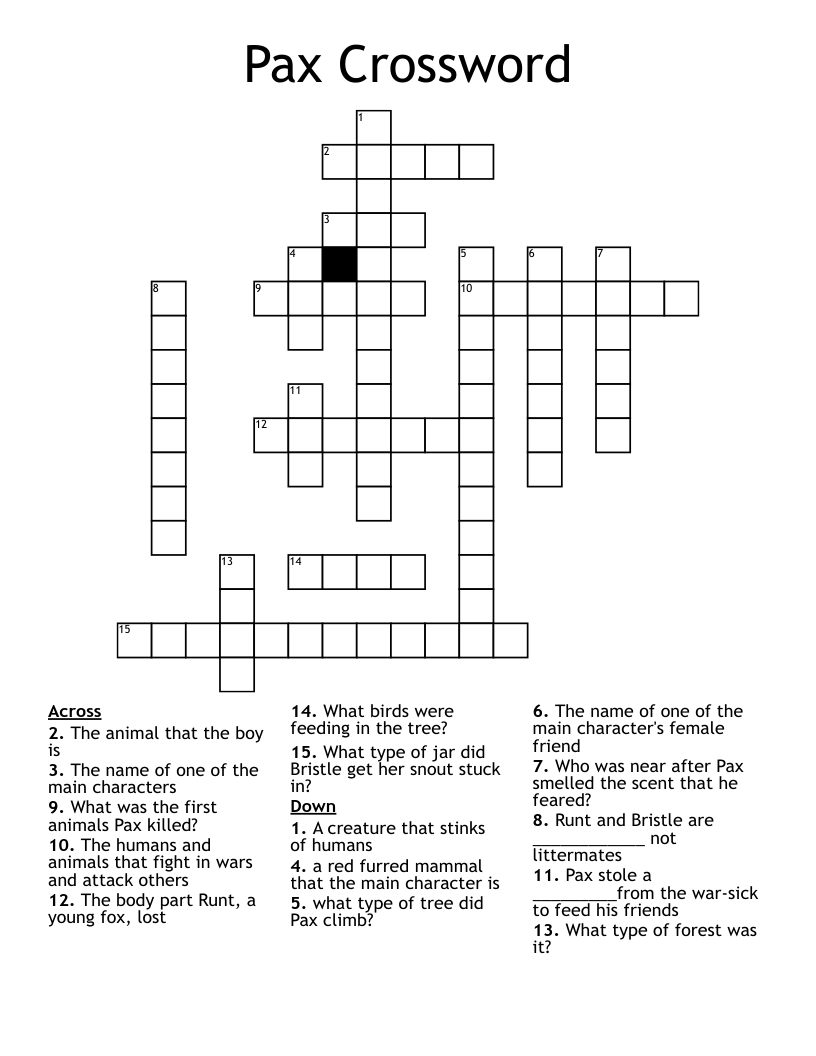 Pax Crossword