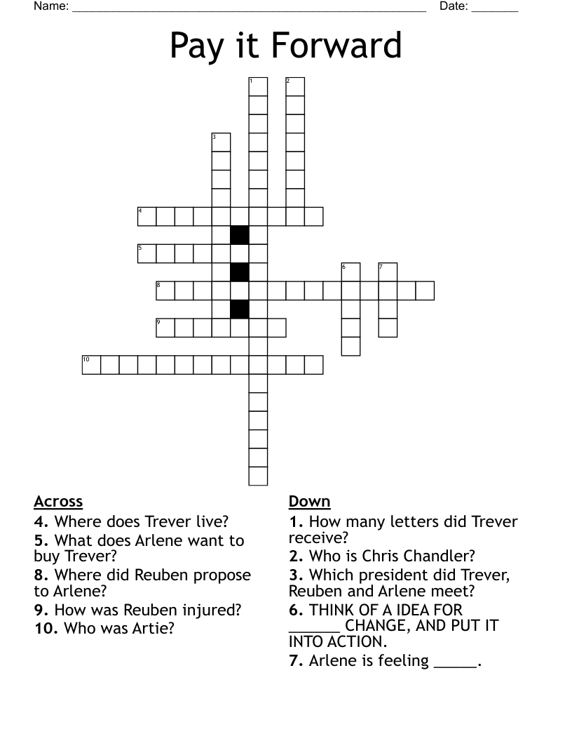 Pay it Forward Crossword