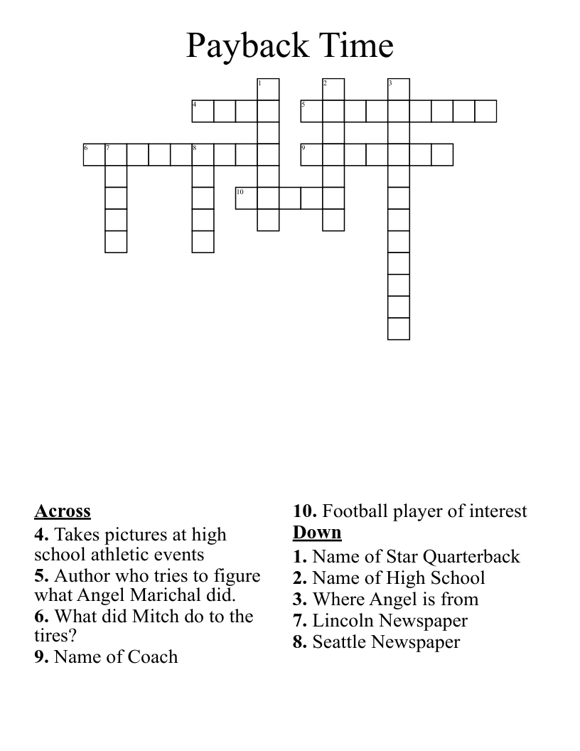 Payback Time Crossword