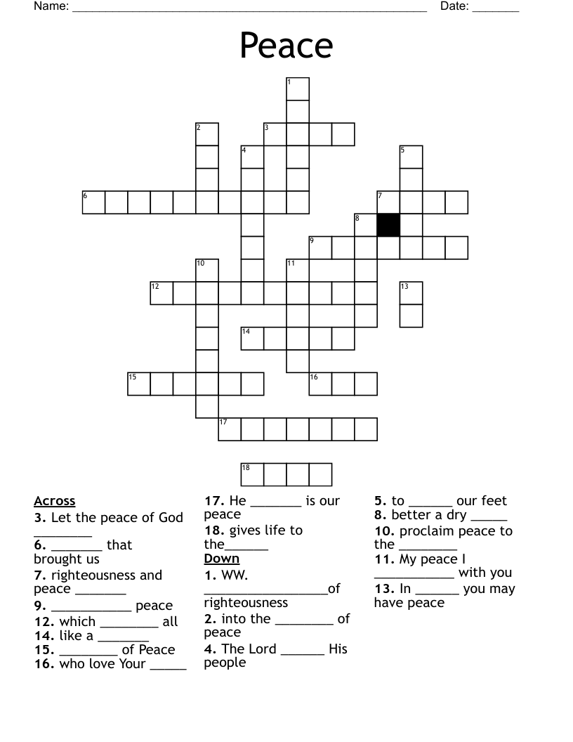 Peace Crossword