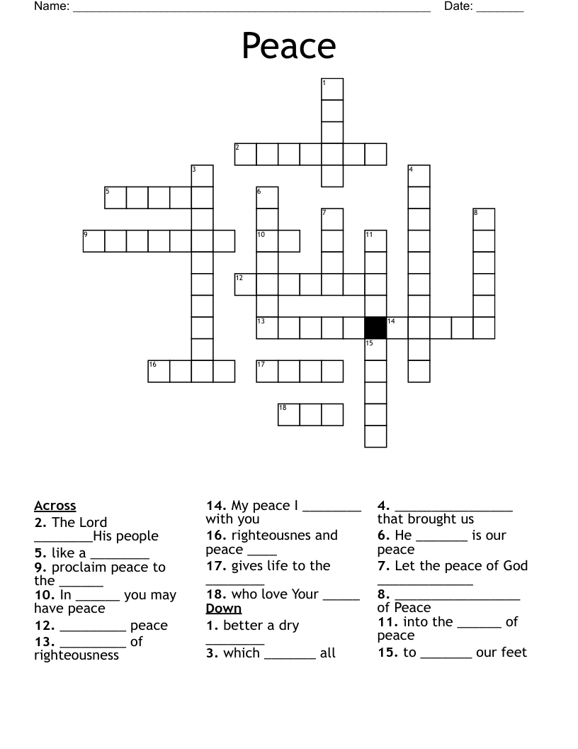 Peace Crossword