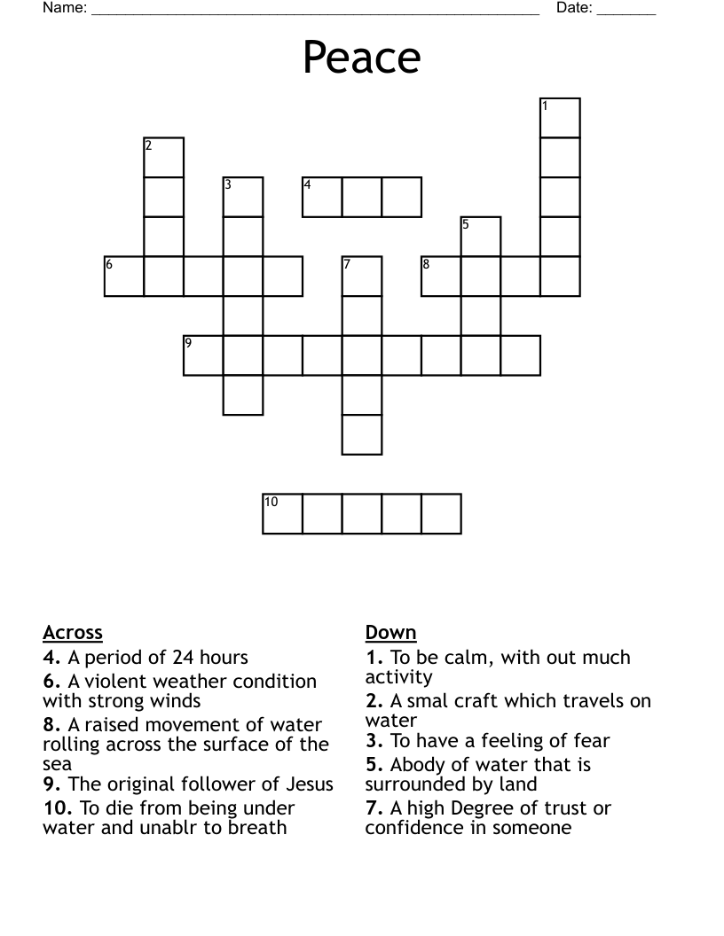 Peace Crossword