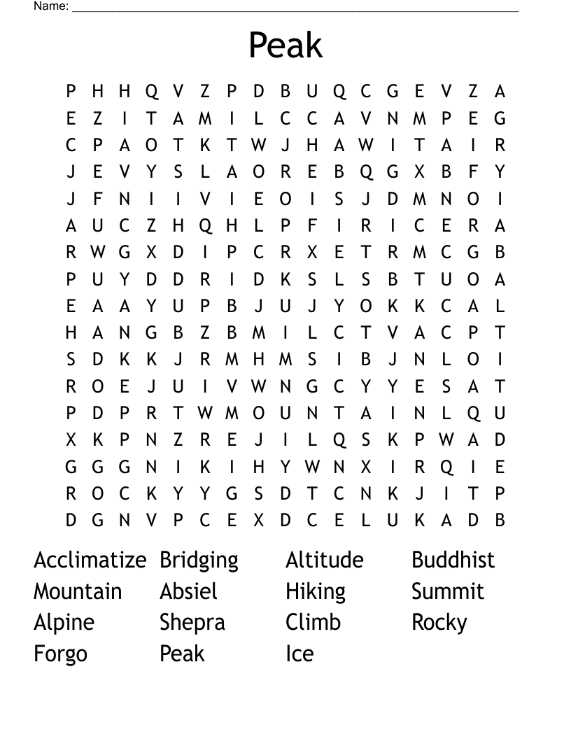 Peak Word Search