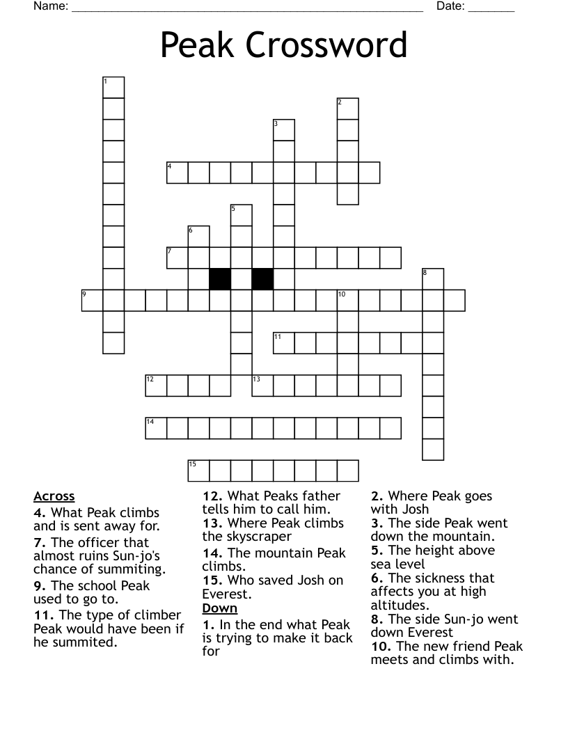 Peak Crossword