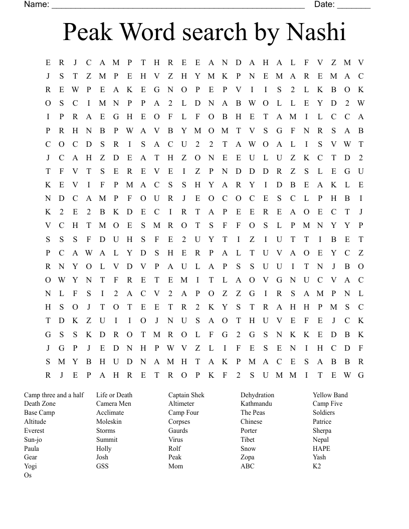 Peak Word search by Nashi