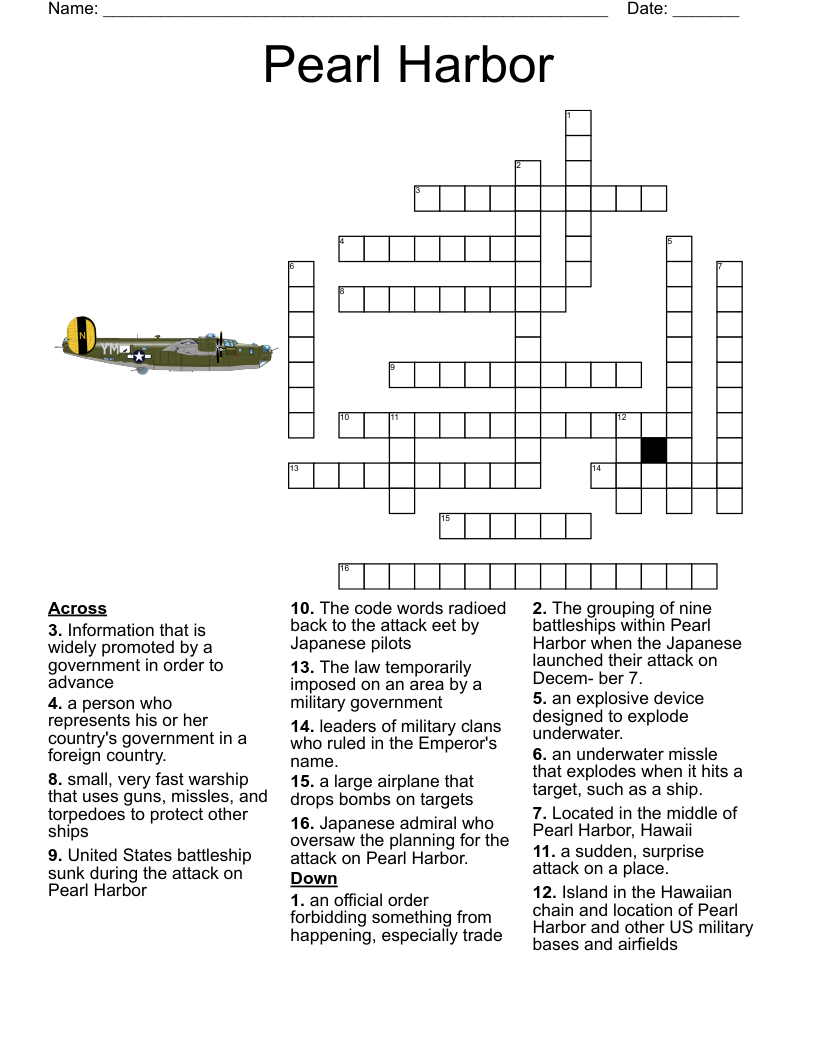 Pearl Harbor Crossword