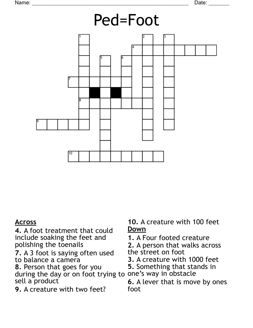 Ped=Foot Crossword