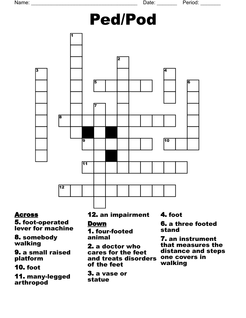 Ped/Pod Crossword