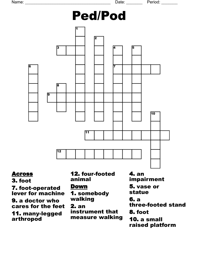 Ped/Pod Crossword
