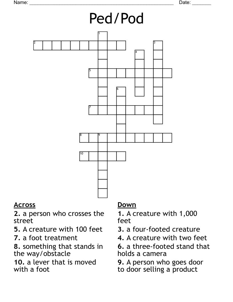 Ped/Pod Crossword