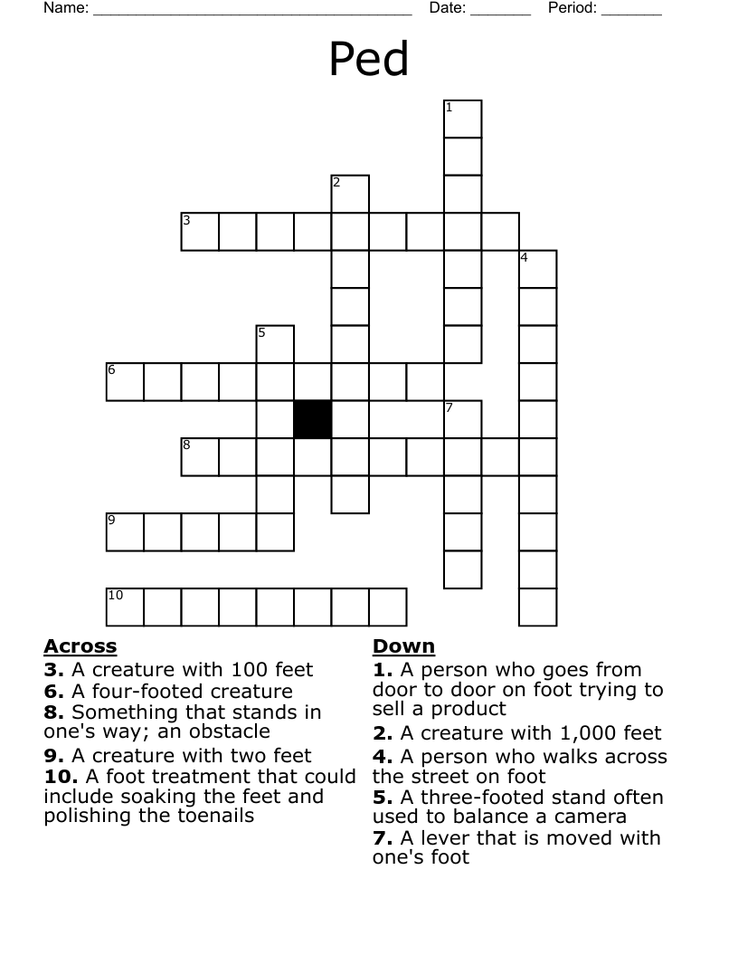 Ped Crossword