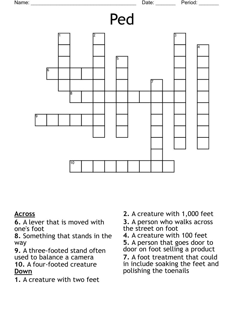 Ped Crossword