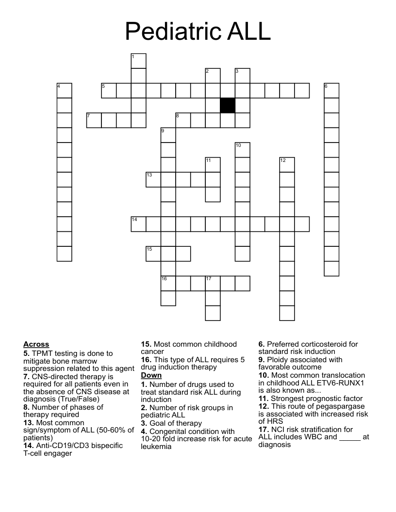 Pediatric ALL Crossword