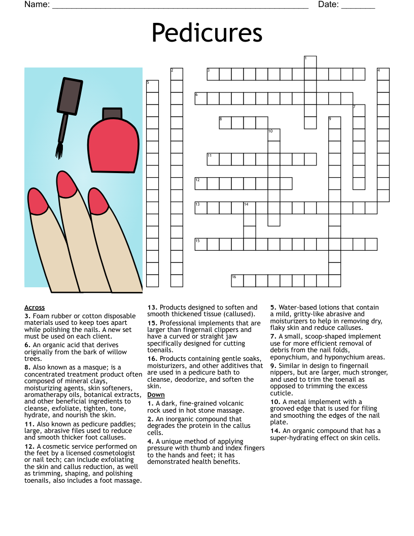 Pedicures Crossword