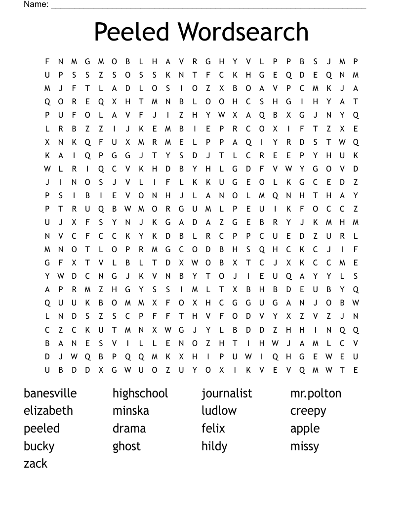 Peeled Wordsearch 