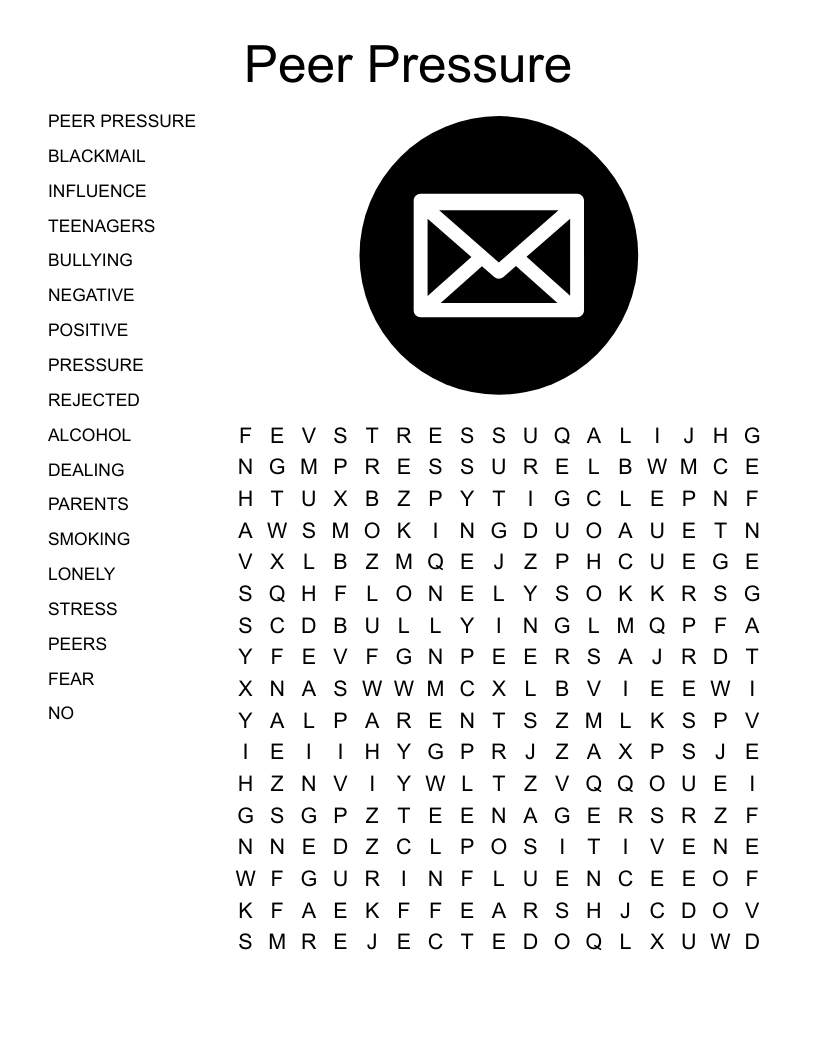 Peer Pressure Word Search