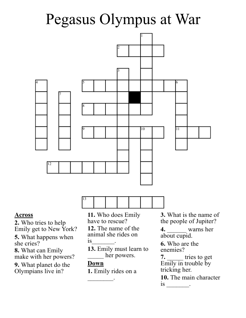 Pegasus Olympus at War Crossword