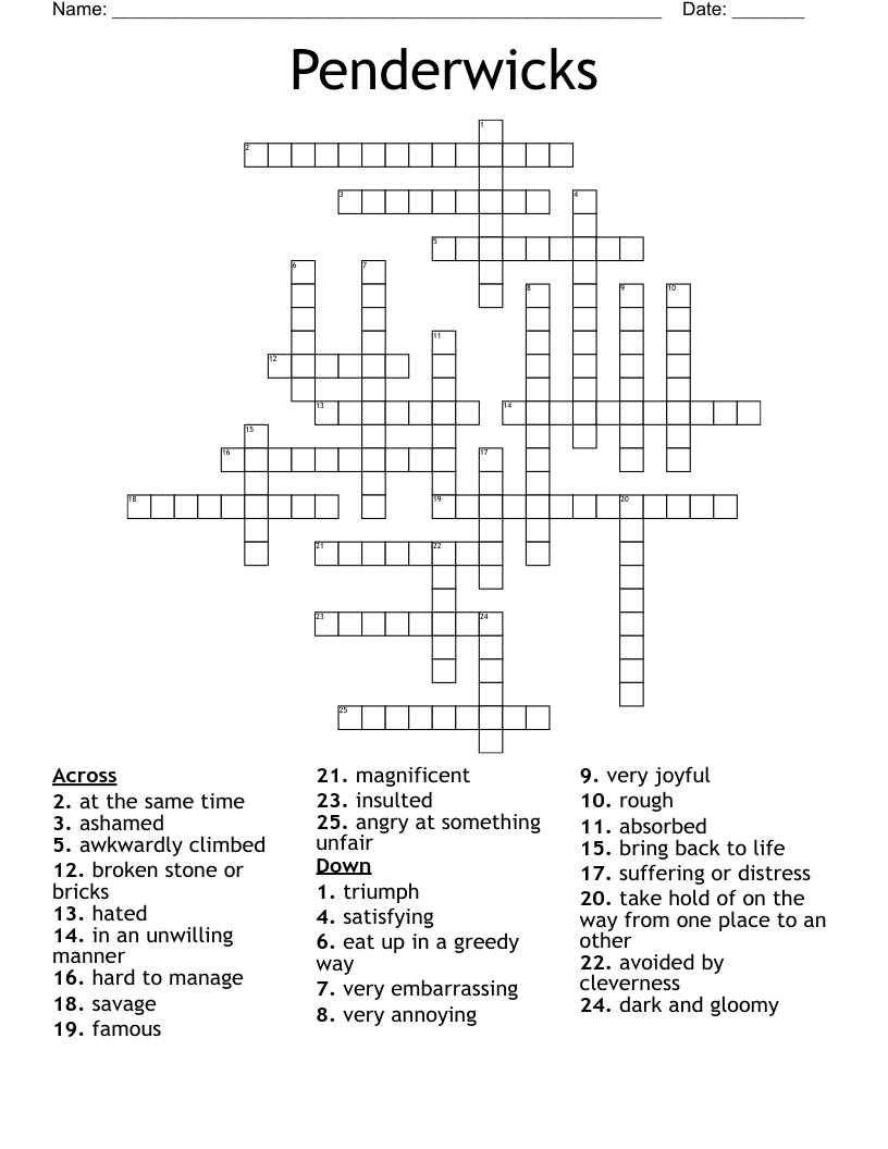 Penderwicks Crossword