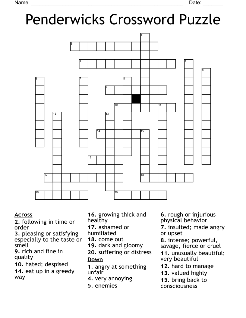 Penderwicks Crossword Puzzle