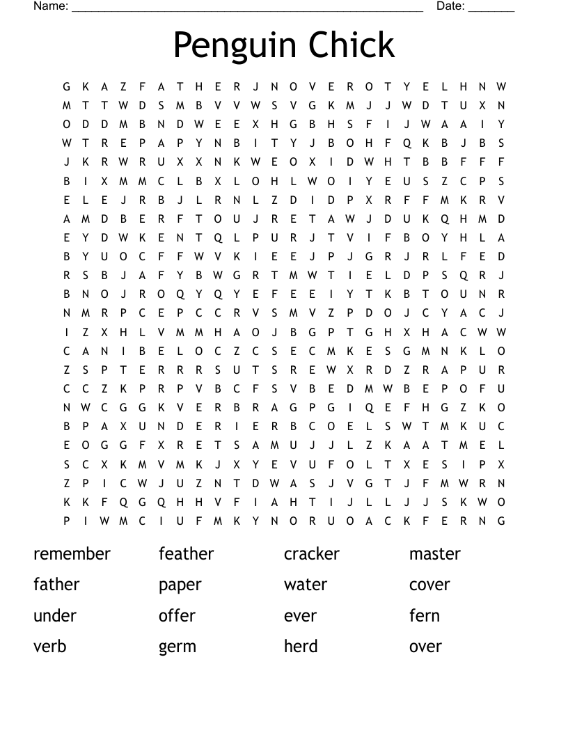 Penguin Chick Word Search