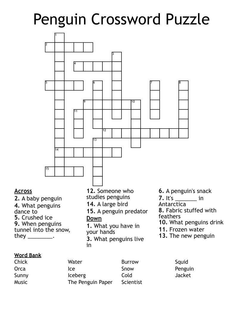 Penguin Crossword Puzzle