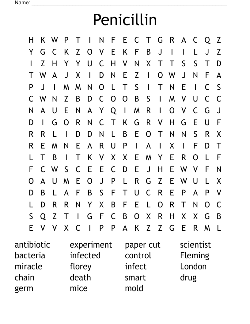 Penicillin Word Search