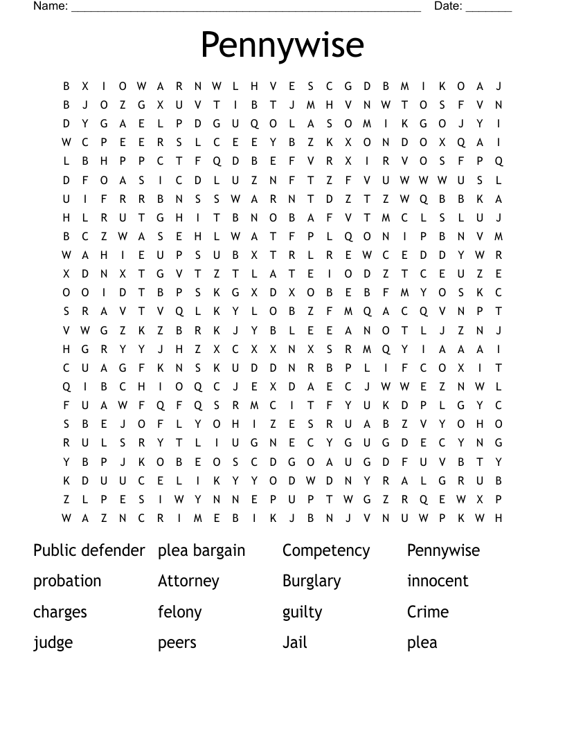 Pennywise Word Search