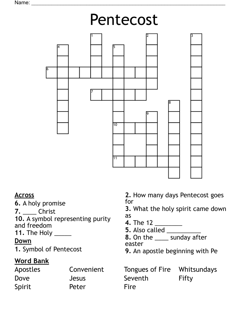 Pentecost Crossword