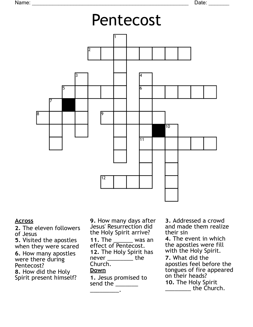 Pentecost Crossword