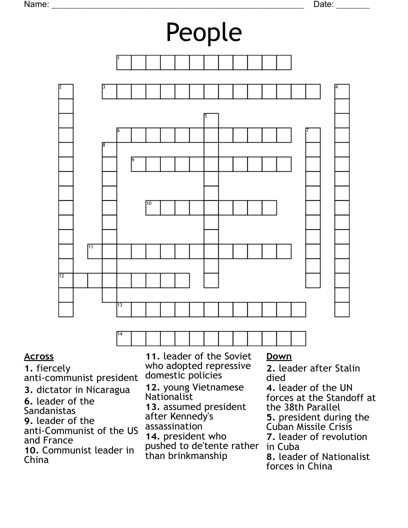 People Crossword