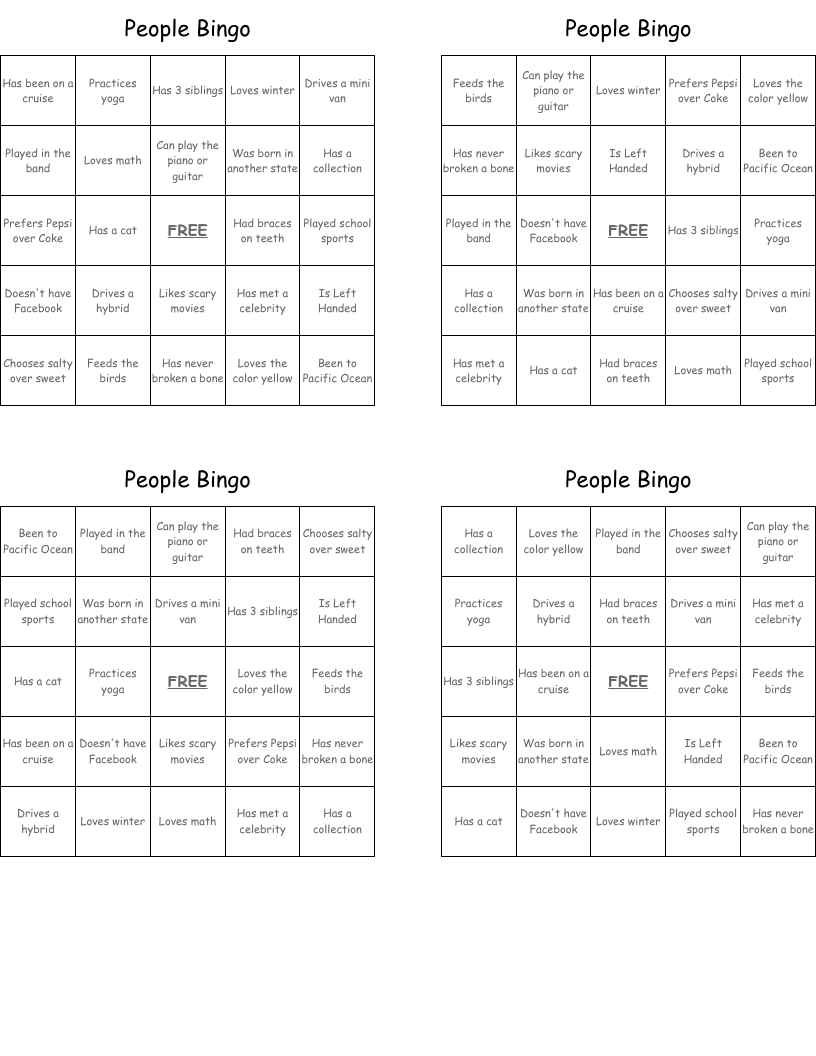 People Bingo