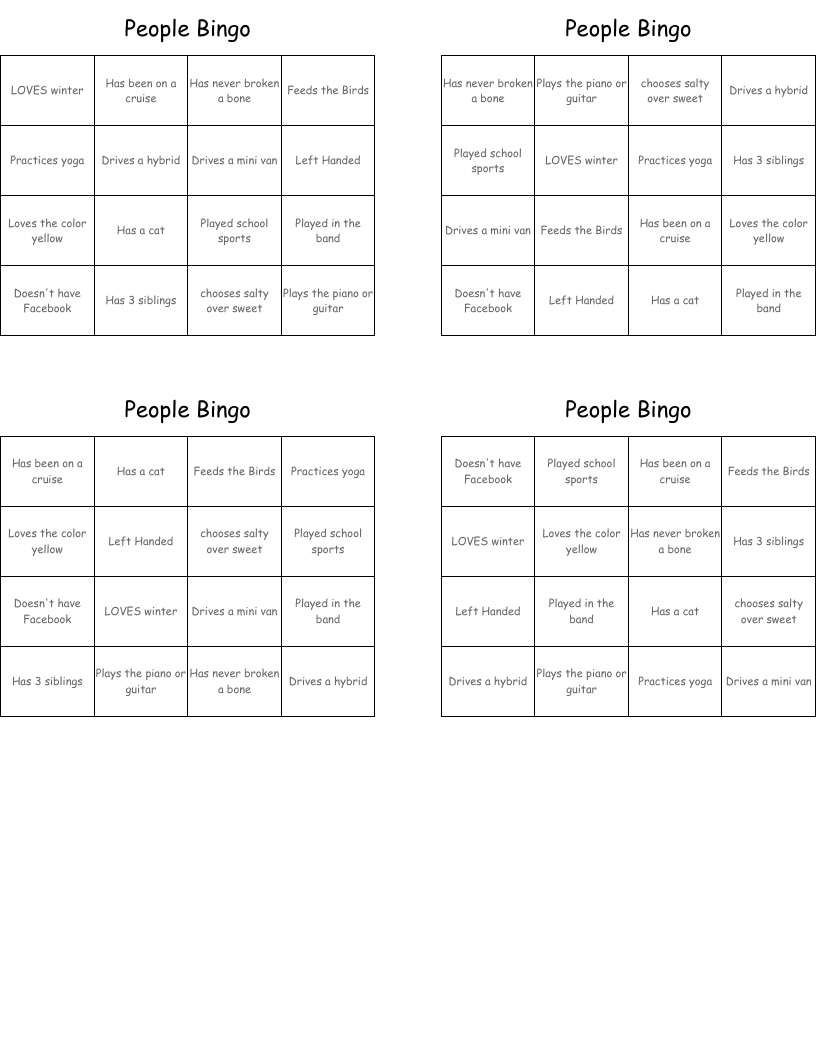 People Bingo