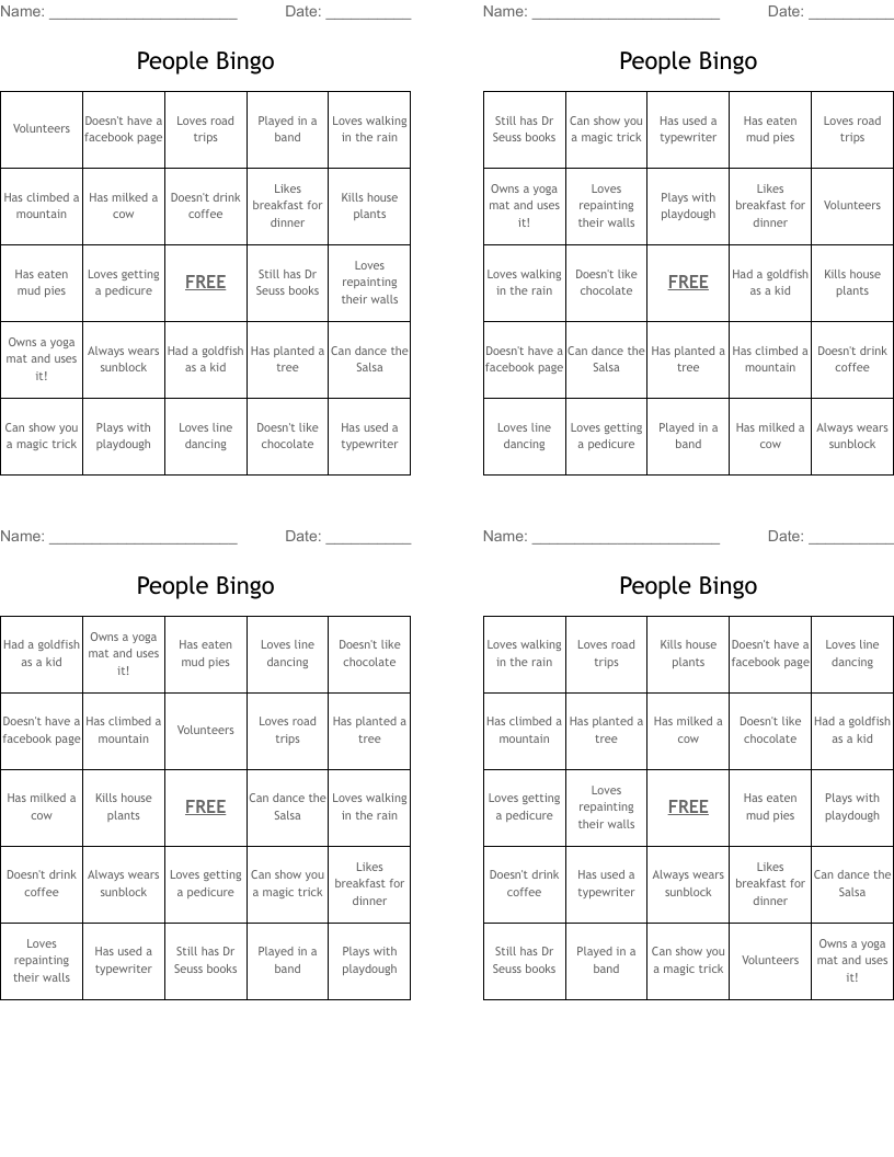 People Bingo