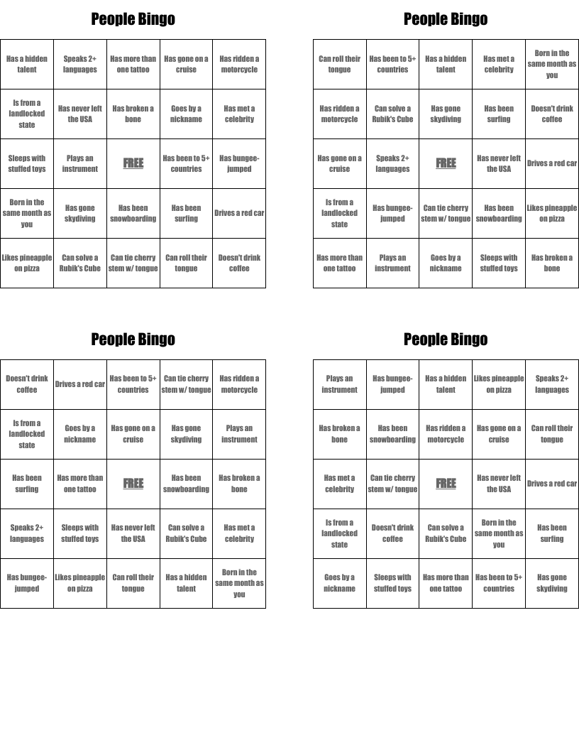 People Bingo
