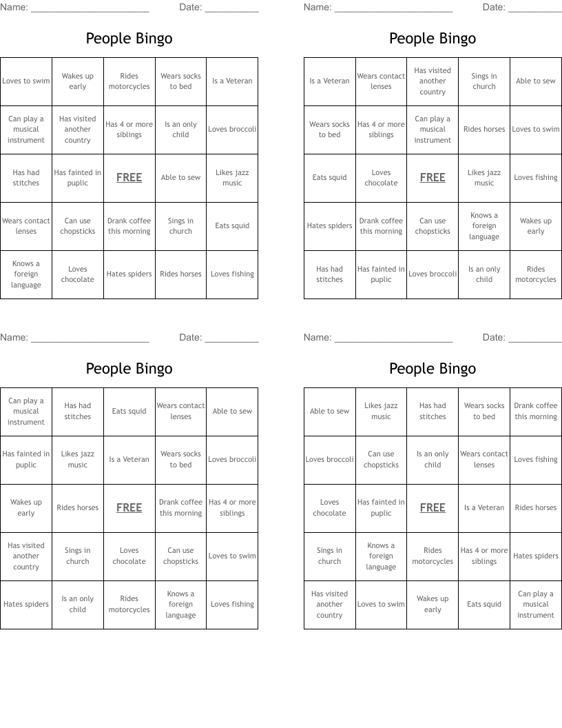 People Bingo