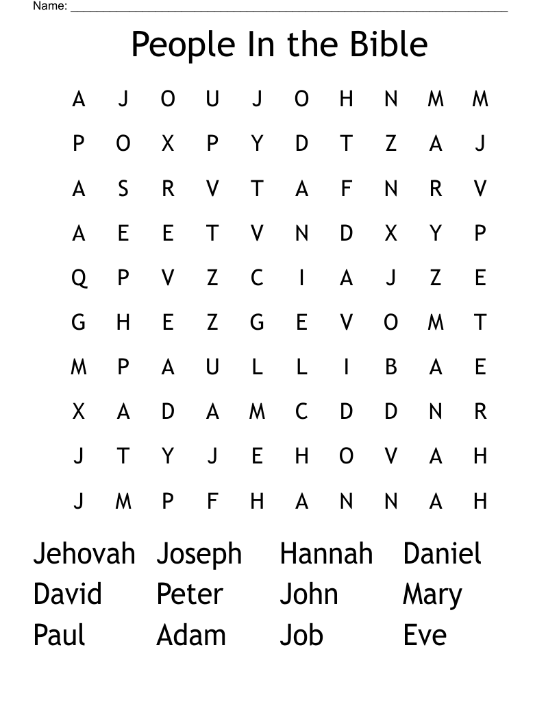 People In the Bible Word Search