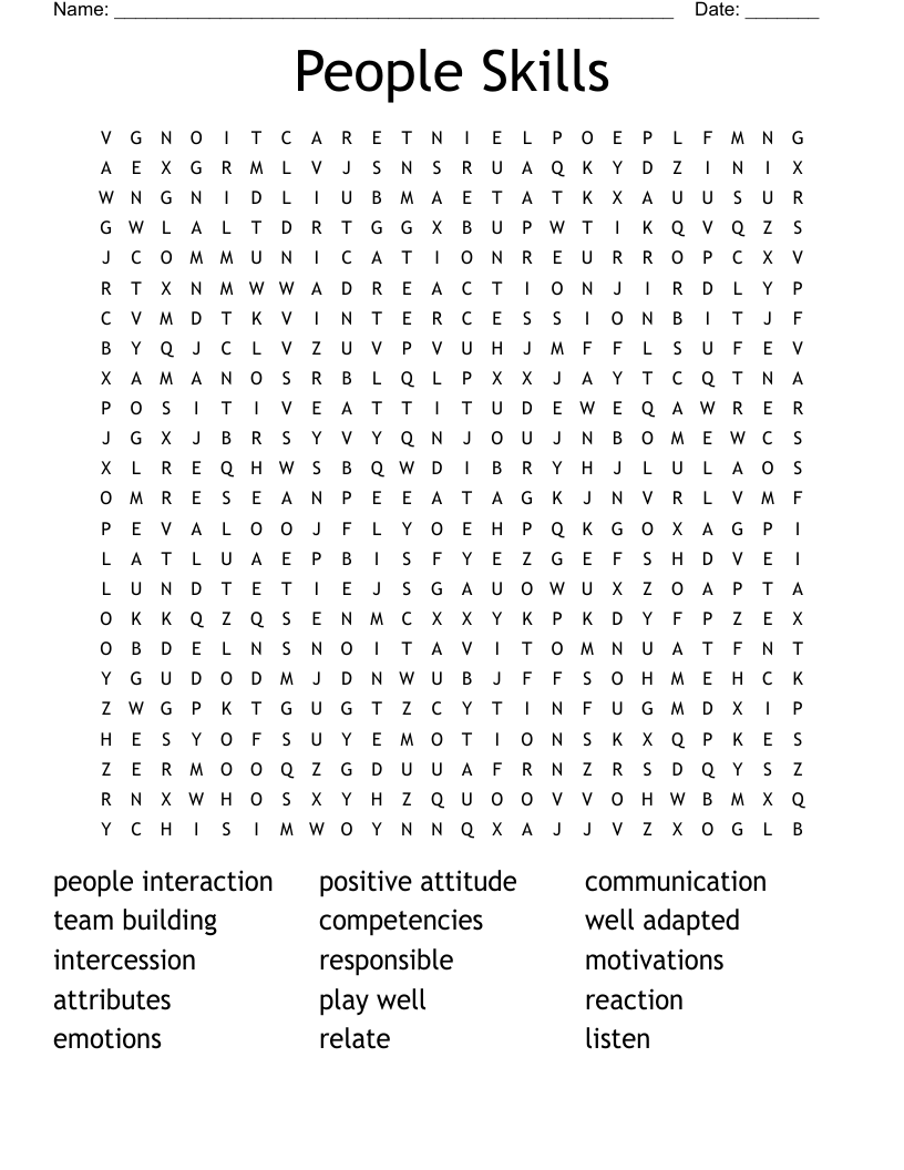 People Skills Word Search