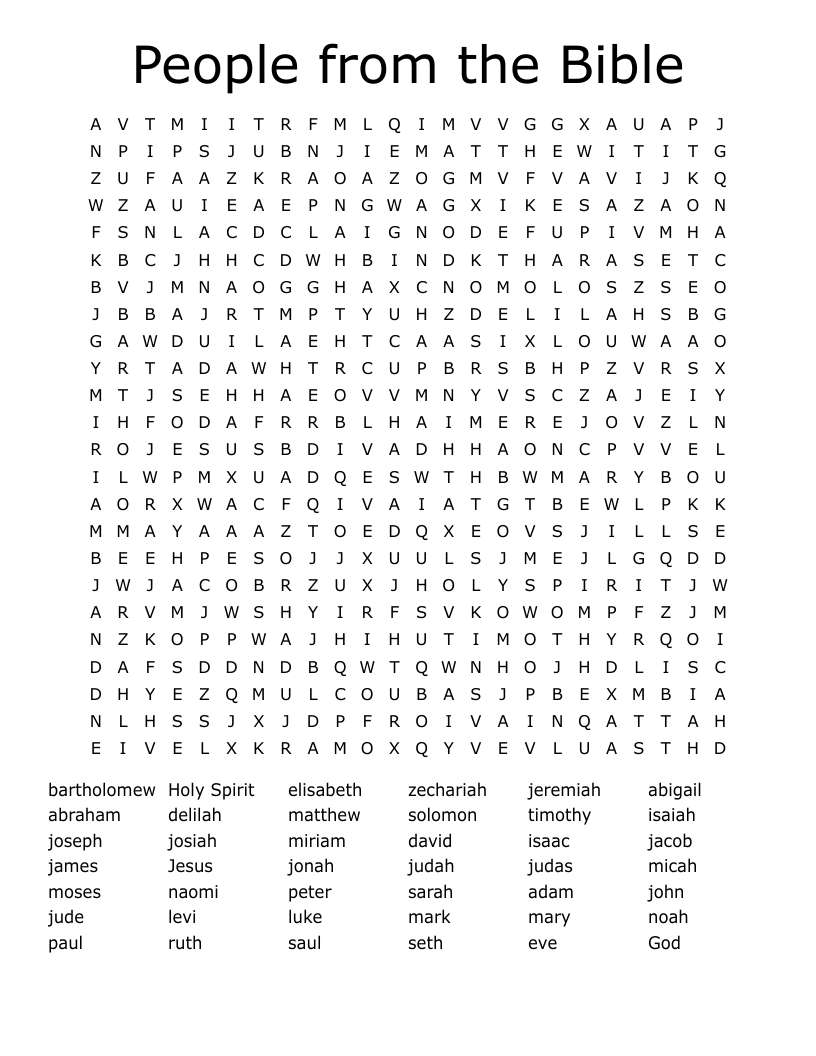 People from the Bible Word Search