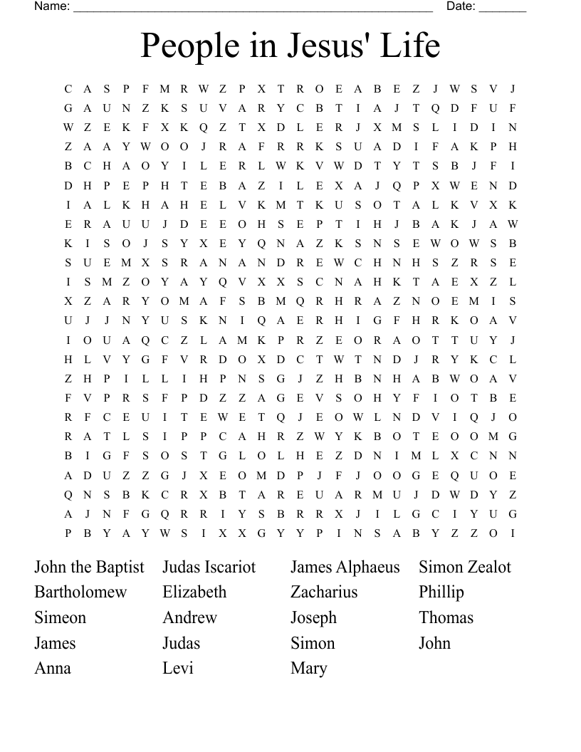 People in Jesus' Life Word Search