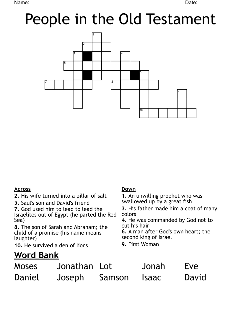 People in the Old Testament Crossword