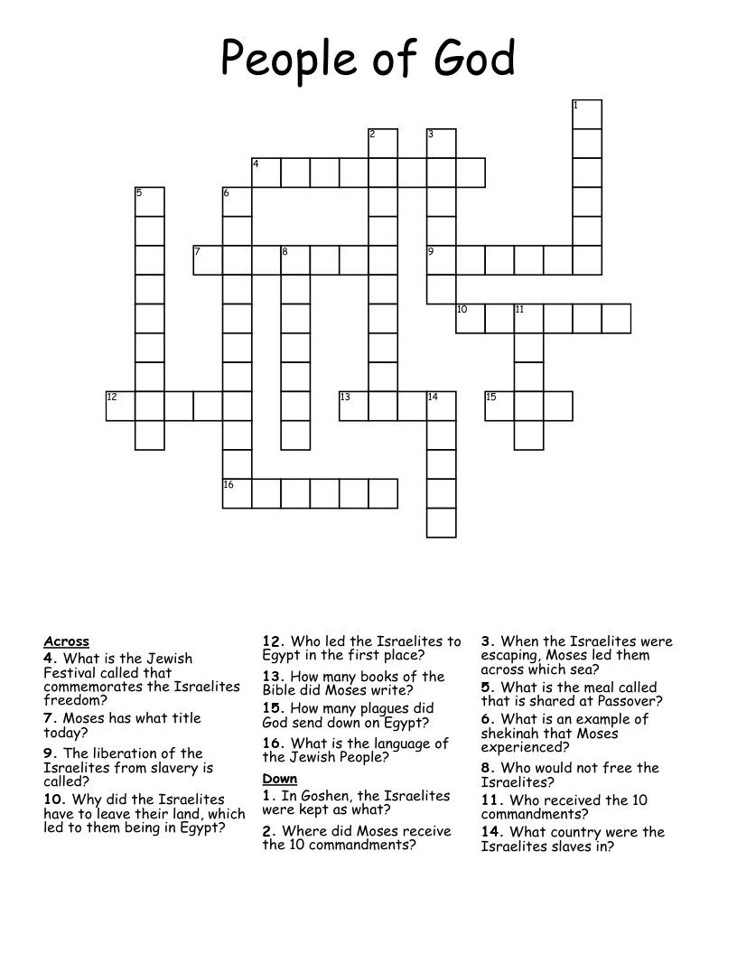 People of God Crossword