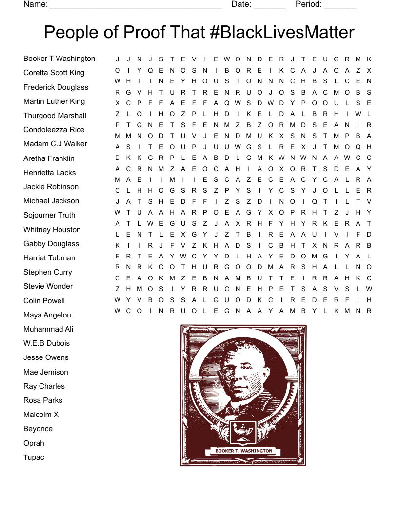 People of Proof That #BlackLivesMatter  Word Search