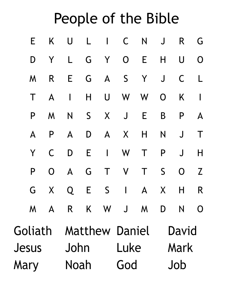 People of the Bible Word Search