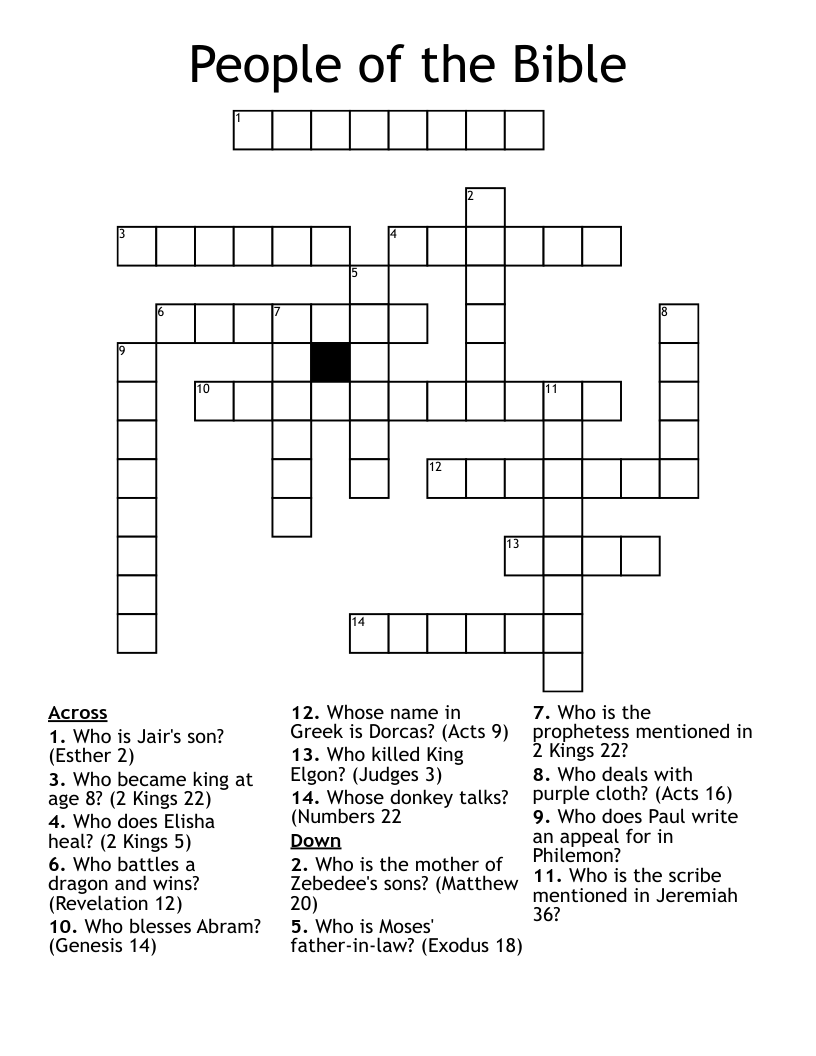 People of the Bible Crossword