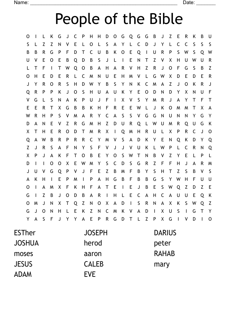 People of the Bible Word Search