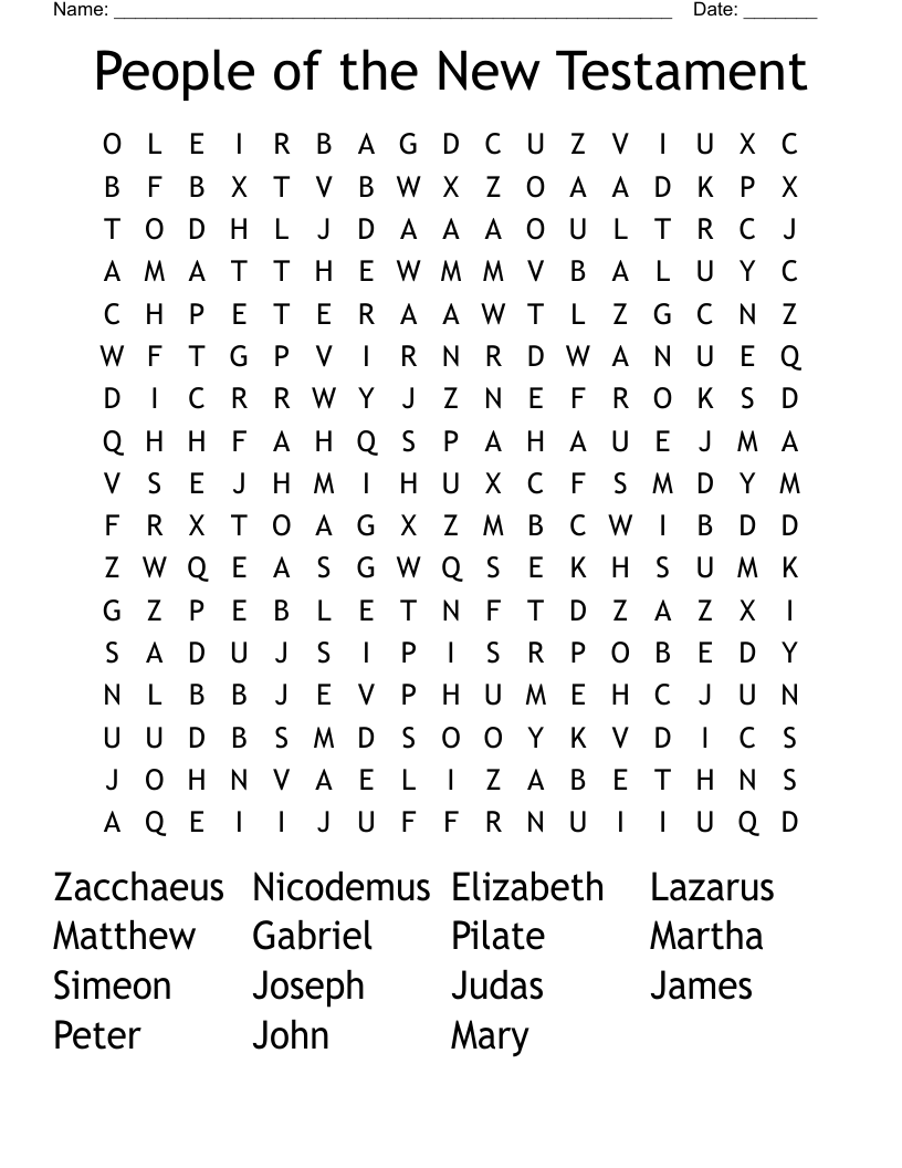 People of the New Testament Word Search