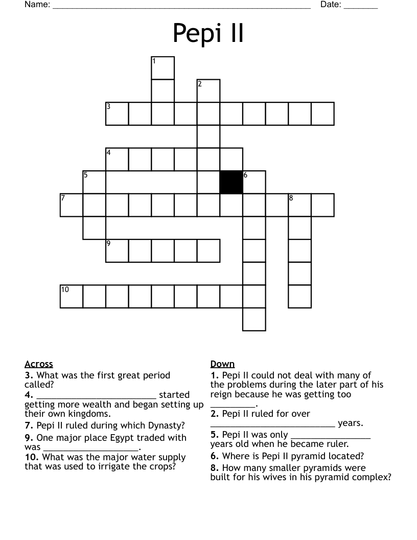 Pepi II Crossword