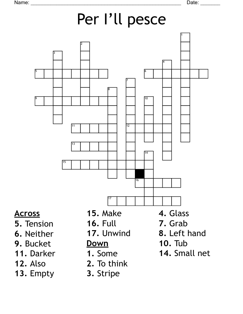 Per I’ll pesce Crossword